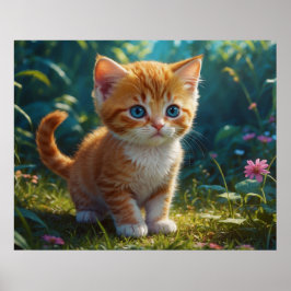 Póster *~* Kitty AP68 5:4 NARANJA Fluffy Feline Kitten