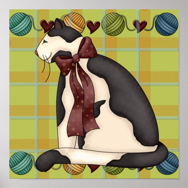 Póster Kitty en Plaid Poster (Frente)