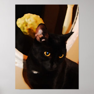 Póster Kitty negro