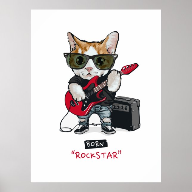 Póster Kitty Rockstar T-Shirt (Frente)