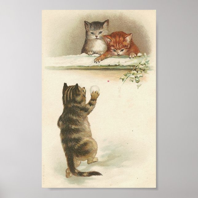 Póster Kitty Snowball Fight (Frente)