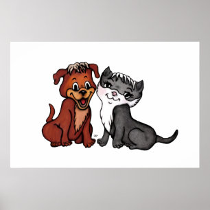 Póster Kitty y Puppy