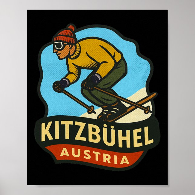 Póster Kitzbühel Austria Esquí (Frente)