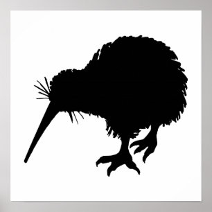 Póster Kiwi Bird Silhouette