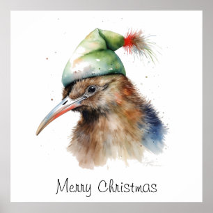 Póster Kiwi de Navidad Acogedor, personalizable