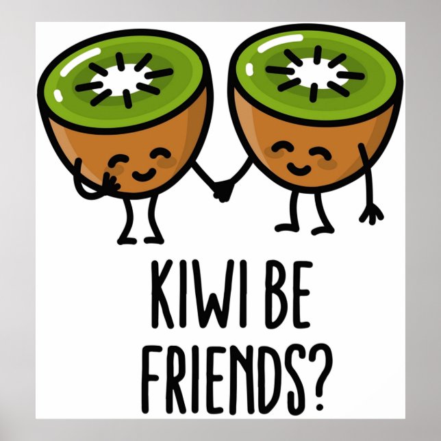 Póster Kiwi sean amigos BFF Kawaii la linda pareja ama la (Frente)