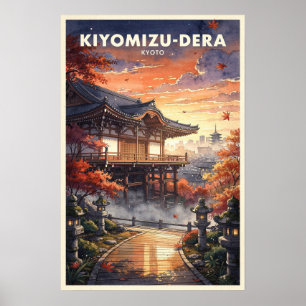 Póster Kiyomizu-dera Kyoto Viajes Vintage