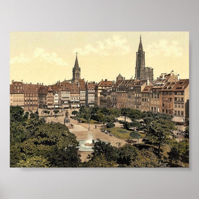 Póster Kleber Place, Strassburg, Alsace Lorraine, Alemani (Frente)