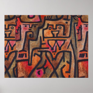 Póster Klee Abstracto Rojo Expresionista Abstracto Natura