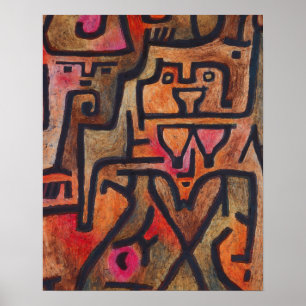 Póster Klee Abstracto Rojo Expresionista Abstracto Natura
