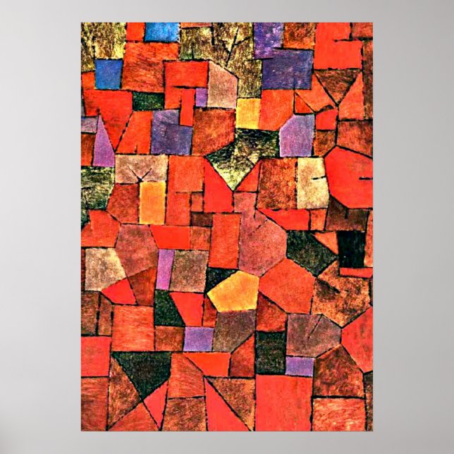 Póster Klee - Aldea de Montaña (Frente)