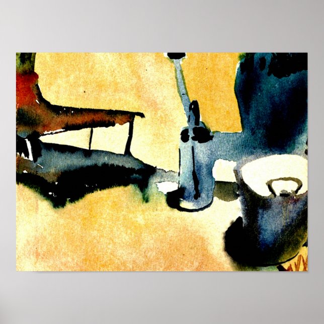 Póster Klee - Base de flores, lata de agua y cubo (Frente)