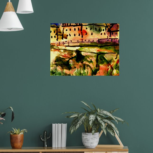 Póster Klee - Casas cerca del pozo de grava, (Salón 1)