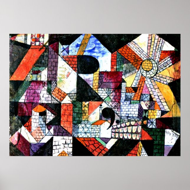 Póster Klee - City of R; Paul Klee artwork (Frente)
