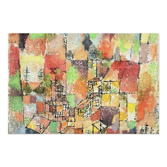 Póster Klee - Dos casas de campo (Anverso)