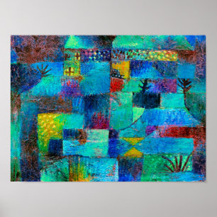 Póster Klee - Jardín con terraza