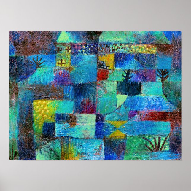 Póster Klee - Jardín con terraza (Frente)