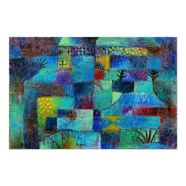 Póster Klee - Jardín con terraza (Anverso)