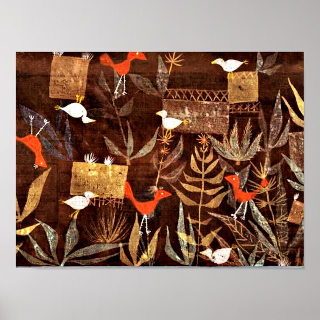 Póster Klee - Jardín de aves (Frente)
