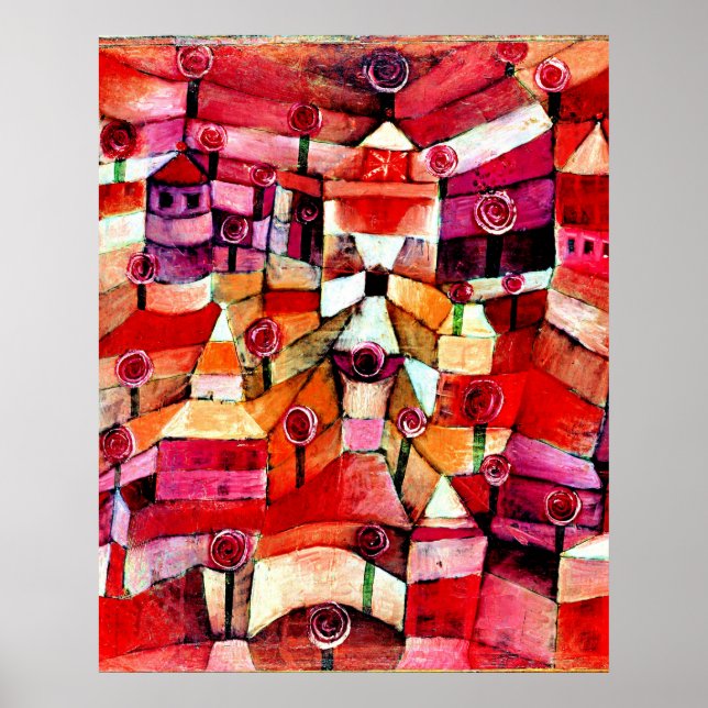 Póster Klee - Jardín de Rosas (Frente)