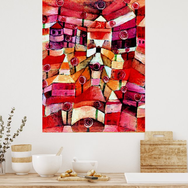 Póster Klee - Jardín Rosa (Cocina)