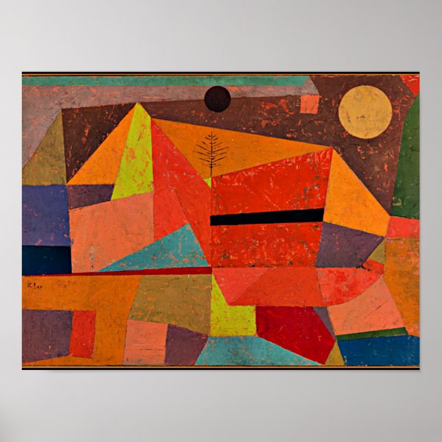 Póster Klee - Joyful Mountain Landscape (Frente)