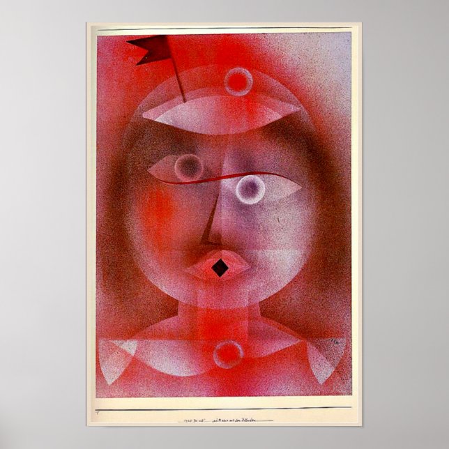 Póster Klee - La máscara con la pequeña bandera, (Frente)