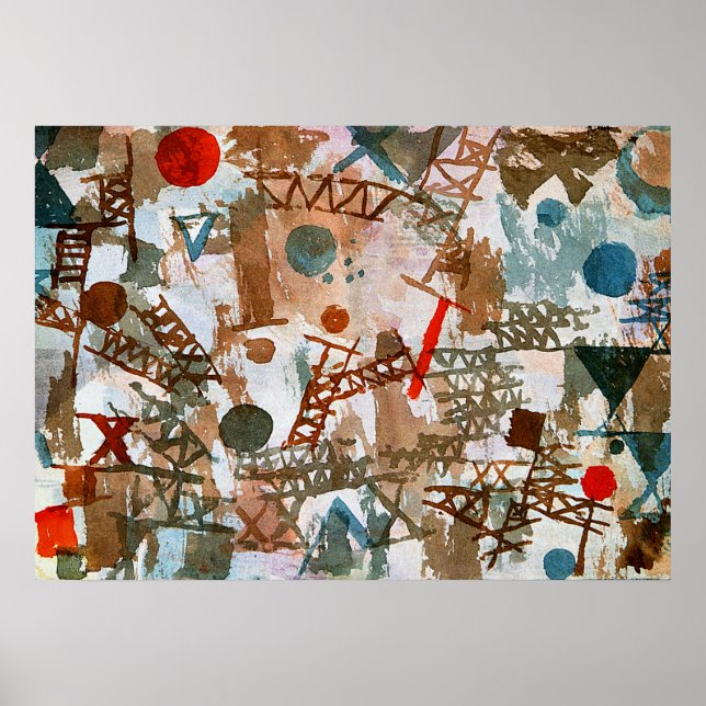 Póster Klee - Pensamientos de la batalla (Frente)