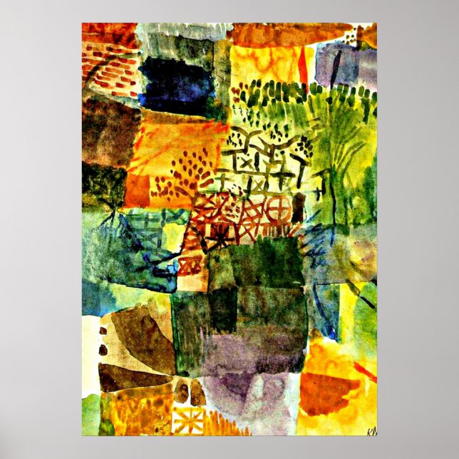 Póster Klee - Recuerdo de un jardín (Frente)
