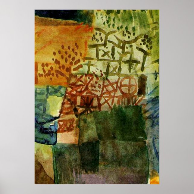 Póster Klee - Recuerdo de un jardín (Frente)