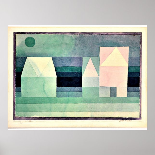 Póster Klee - Tres Casas (Frente)