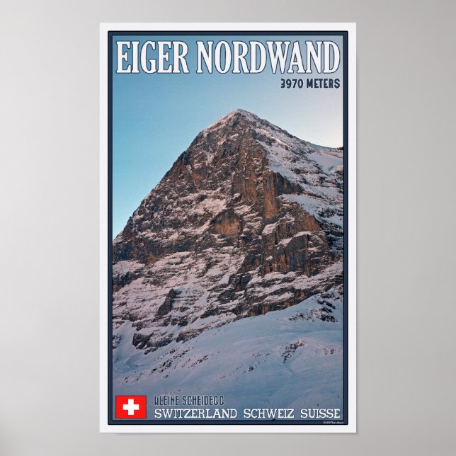 Póster Kleine Scheidegg - La muralla norte del Eiger (Frente)