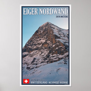 Póster Kleine Scheidegg - la pared del norte del Eiger