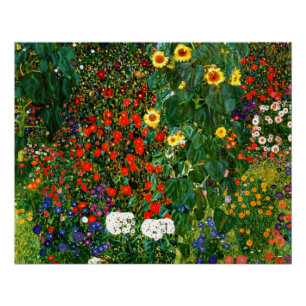 Póster Klimt: Alfombra de ratón Jardín de flores