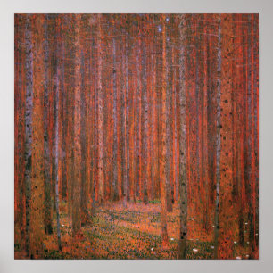 Póster Klimt - Bosque de abetos 1901