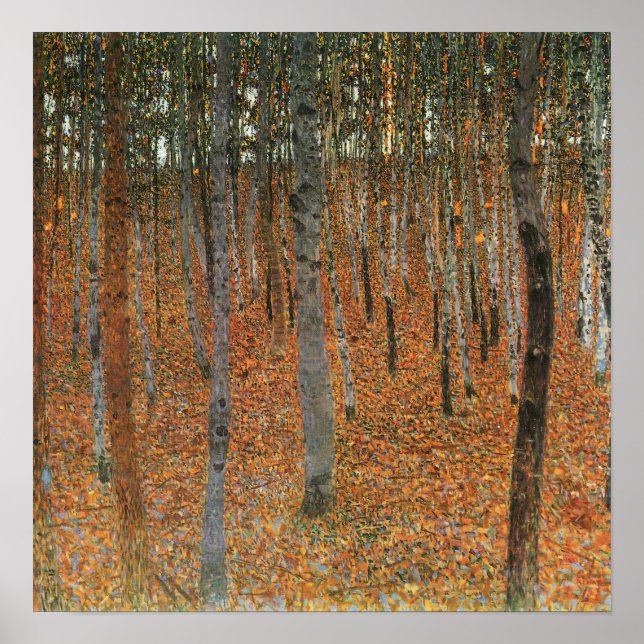 Póster Klimt - Bosquecillo de hayas 1902 (Frente)