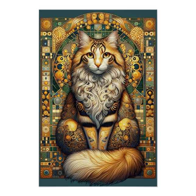 Póster Klimt Cat1 (Anverso)