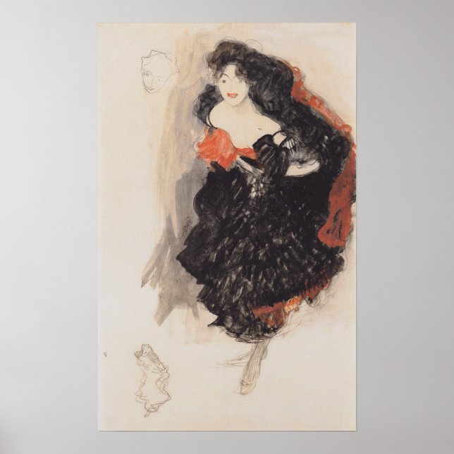 Póster Klimt - Estudio Sobre Gemalde Judith 1908 (Frente)