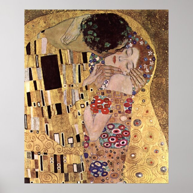 Póster Klimt Gustav ~ El Poster del beso (Frente)