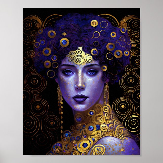 Póster Klimt inspiró al Poster de la Reina Diosa (Frente)