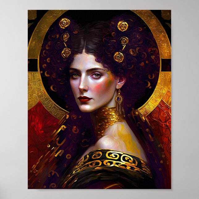 Póster Klimt inspiró al Poster de la Reina Diosa (Frente)