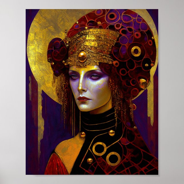 Póster Klimt inspiró al Poster de la Reina Diosa (Frente)