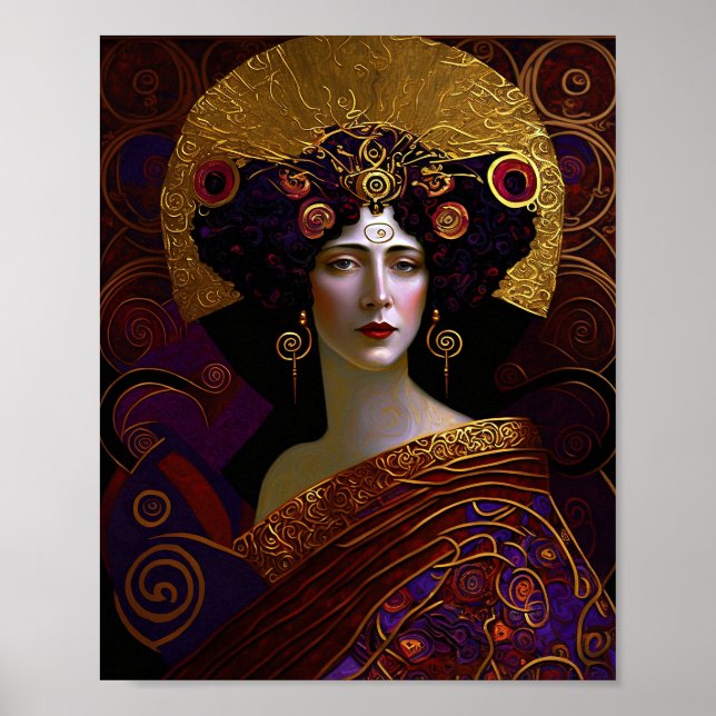 Póster Klimt inspiró al Poster de la Reina Diosa (Frente)