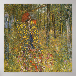 Póster Klimt - Jardín de granja con crucifijo 1912