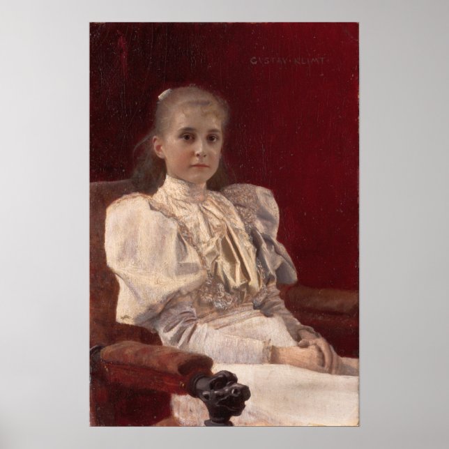 Póster Klimt - Joven Chica sentado (Frente)