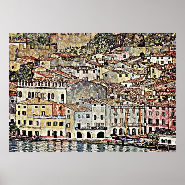 Póster Klimt - Malcesine en el lago Garda (Frente)