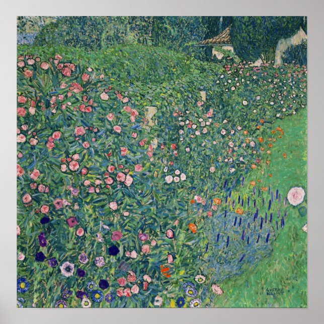 Póster Klimt - Paisaje de los jardines italianos 1913 (Frente)
