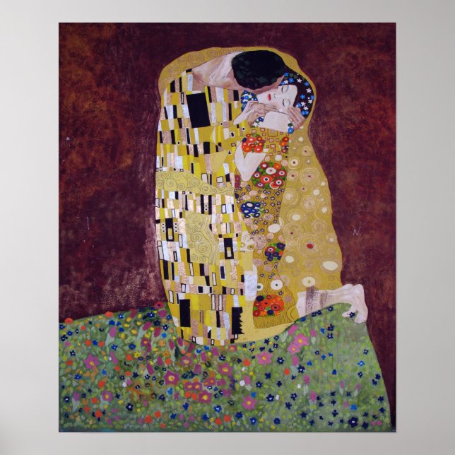 Póster Klimt - Pareja besándose (Frente)