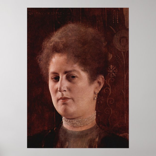 Póster Klimt - Retrato de una dama 1894 (Frente)