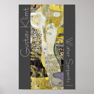 Póster Klimt Water restaurado serpentea pintura Art Nouve